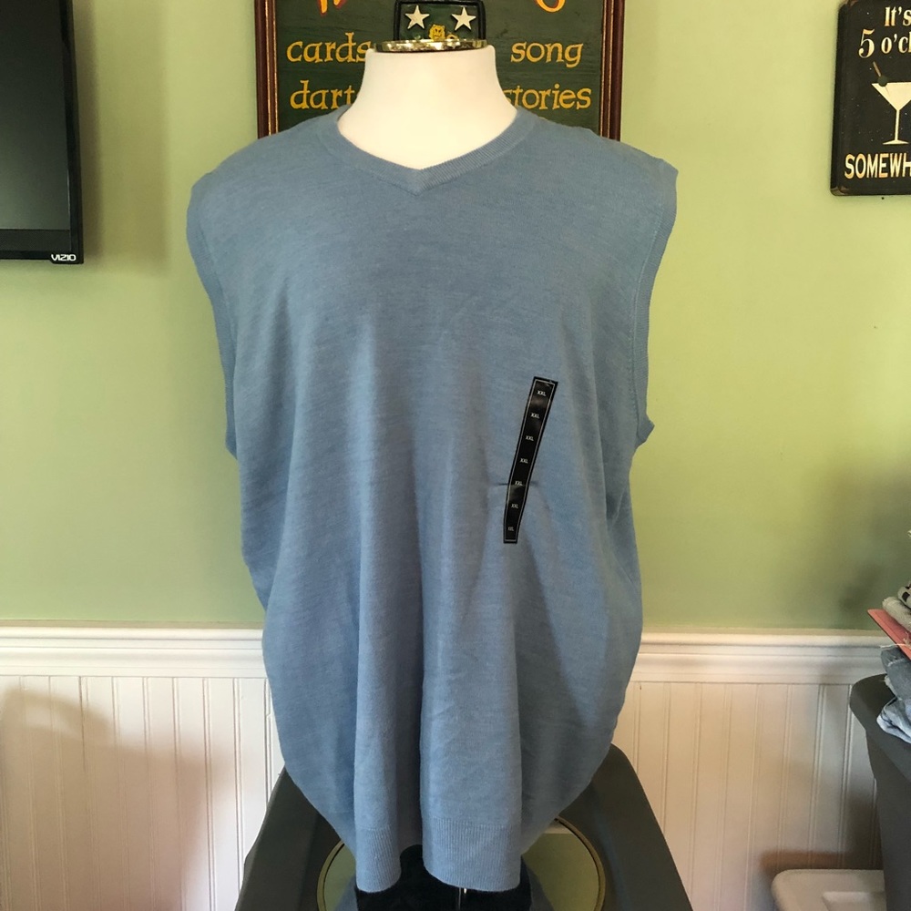 Tricots St. Raphael Dusk Blue V-Neck Sweater Vest